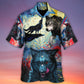 Black Dark Wolf Halloween Starry Night Hawaiian Shirt For Poolside Relaxation And Sunny Getaways