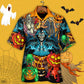 Skull Halloween Scary Pumpkin Horror Hawaiian Shirt Design Detail For Sunny Adventures And Casual Wear