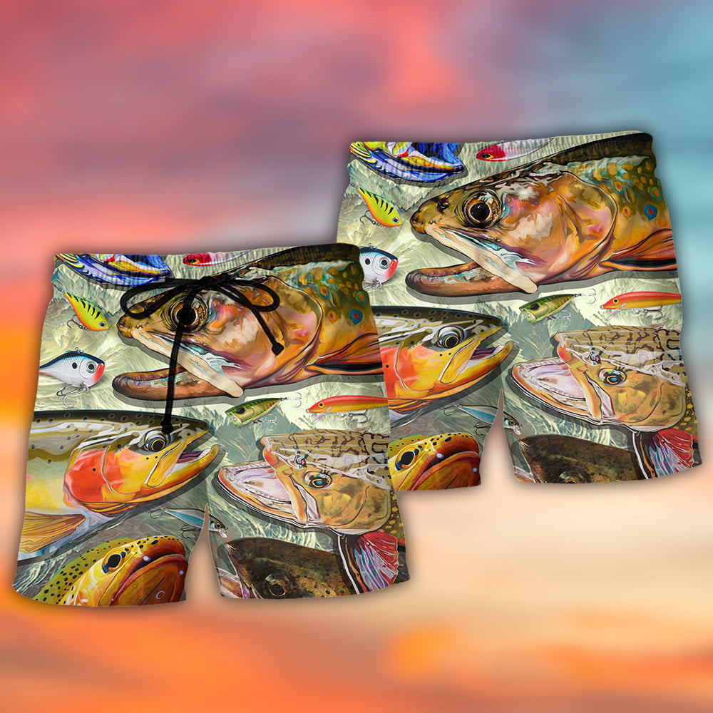 Fishing Is My Life Quote Beach Shorts Pattern View For Resort Days And Outdoor Activities