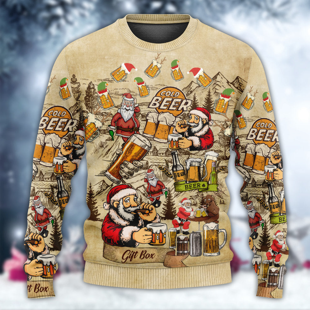 Christmas Merry Xmas Beer Theme Sweater For Festive Events Weekend Outings And Comfortable Winter Style