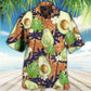 Floral Tropical Avocado Fun Hawaiian Shirt Fabric Pattern Detail For Coastal Travel