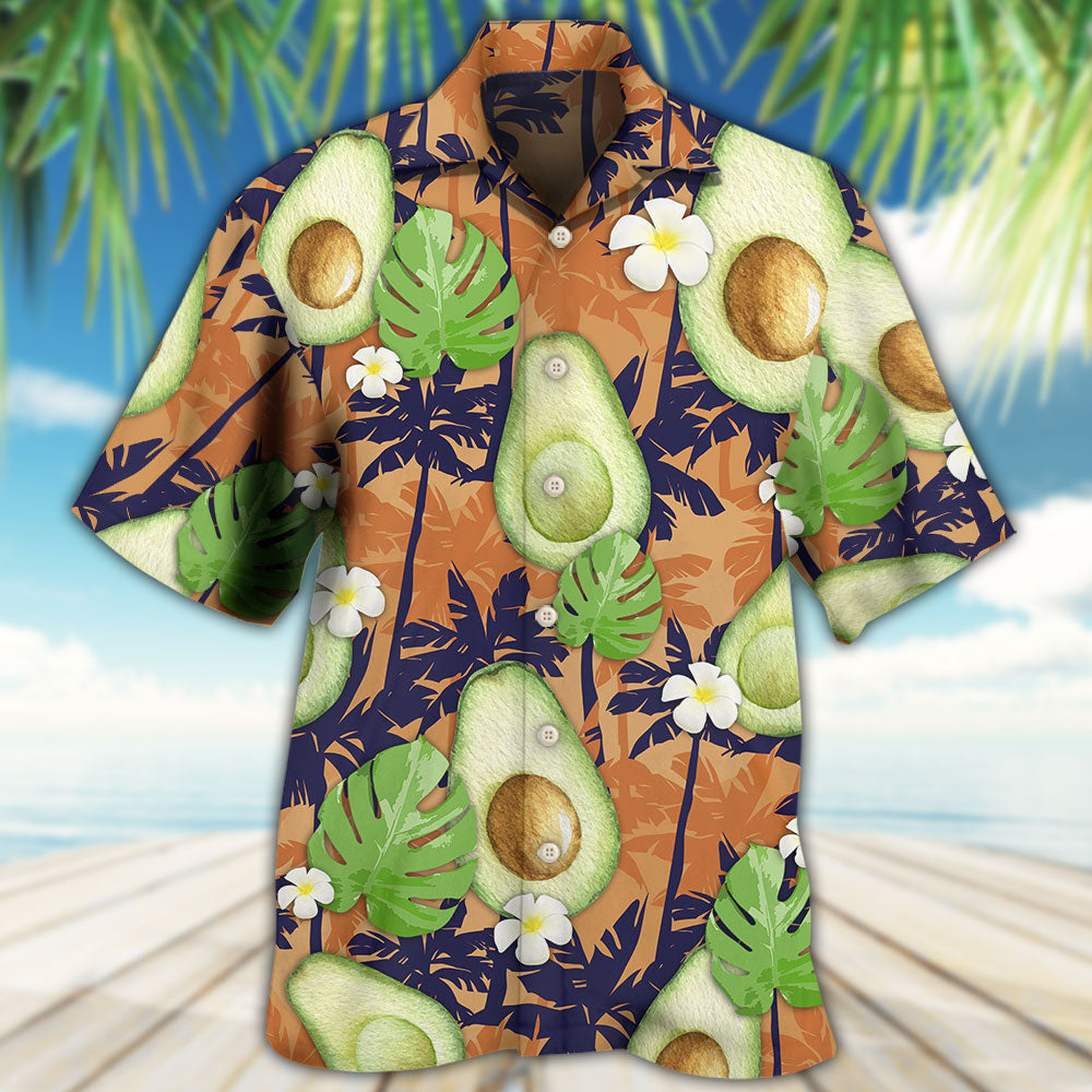 Floral Tropical Avocado Fun Hawaiian Shirt Fabric Pattern Detail For Coastal Travel