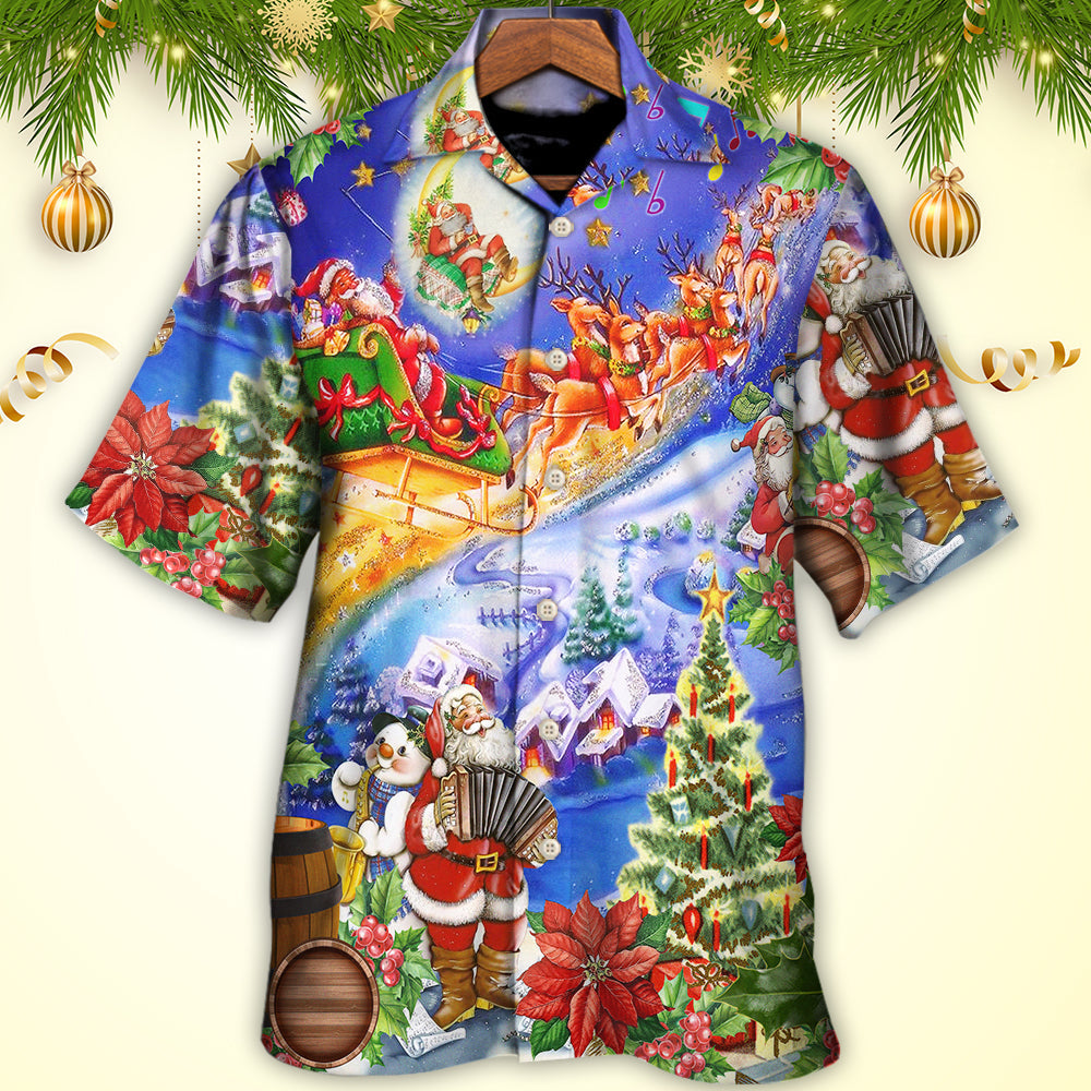 Christmas Hawaiian Shirt With All Over Print For Tropical Holiday Resort Parties And Everyday Style