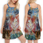 Cat Sleeping Blur V-Neck Sleeveless Cami Dress For Beach Trips And Charming Warm Weather Outfits