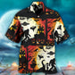 Halloween Bigfoot Ufo Hawaiian Shirt Front Pattern View For Casual Outings
