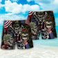 Veteran Skull Courage War Beach Shorts Print View For Coastal Escapes And Casual Outings