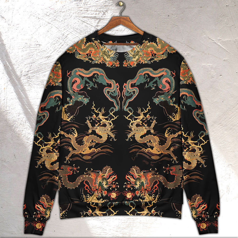 Royal Chinese Dragon Sweater For Casual Wear Travel Parties And Comfortable Seasonal Style