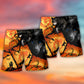 Wolf Pumpkin Halloween Beach Shorts Pattern Detail For Island Trips And Flexible Everyday Wear