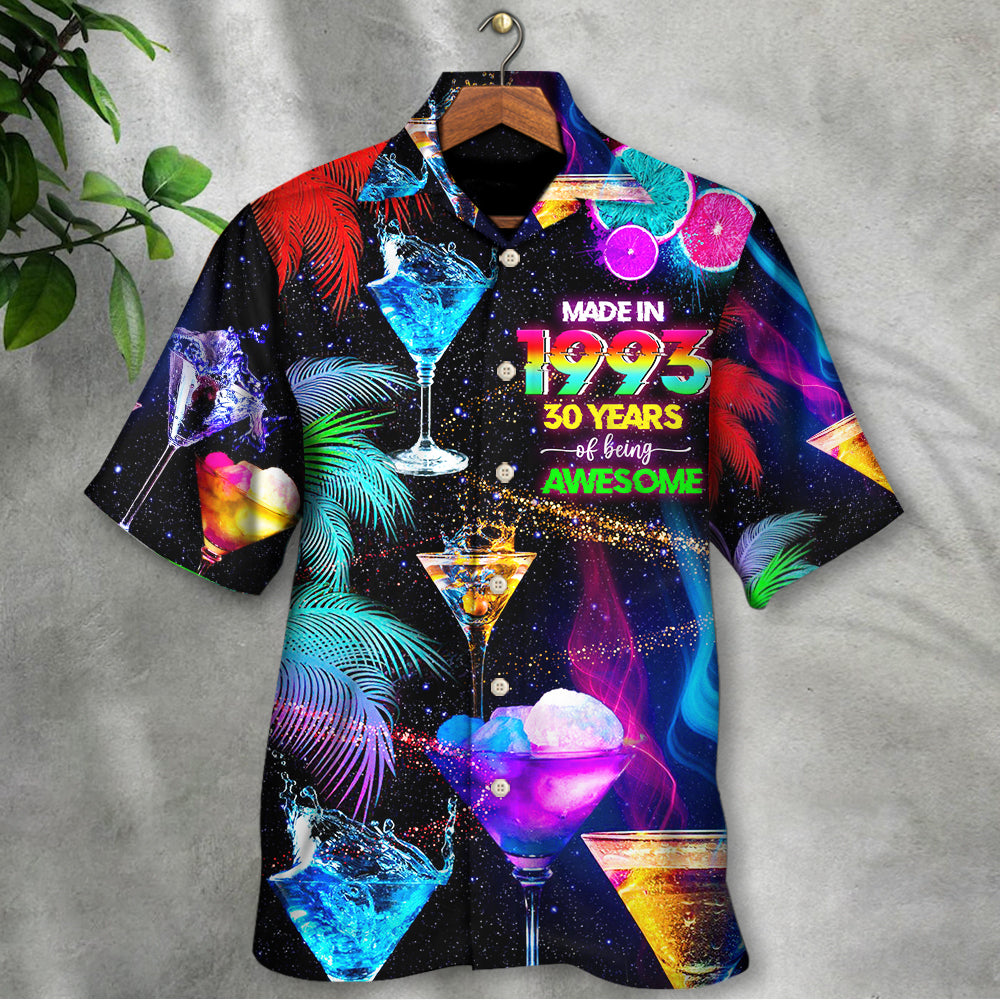Neon Cocktail Drinking Years Hawaiian Shirt For Summer Vacation And Beach Travel
