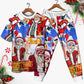 Dancing Santa Christmas Short Sleeve Pajamas Set For Winter Nights And Thoughtful Gifting