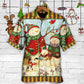 Happy Snowman Christmas Cutie Hawaiian Shirt Design Detail For Sunny Adventures And Casual Wear