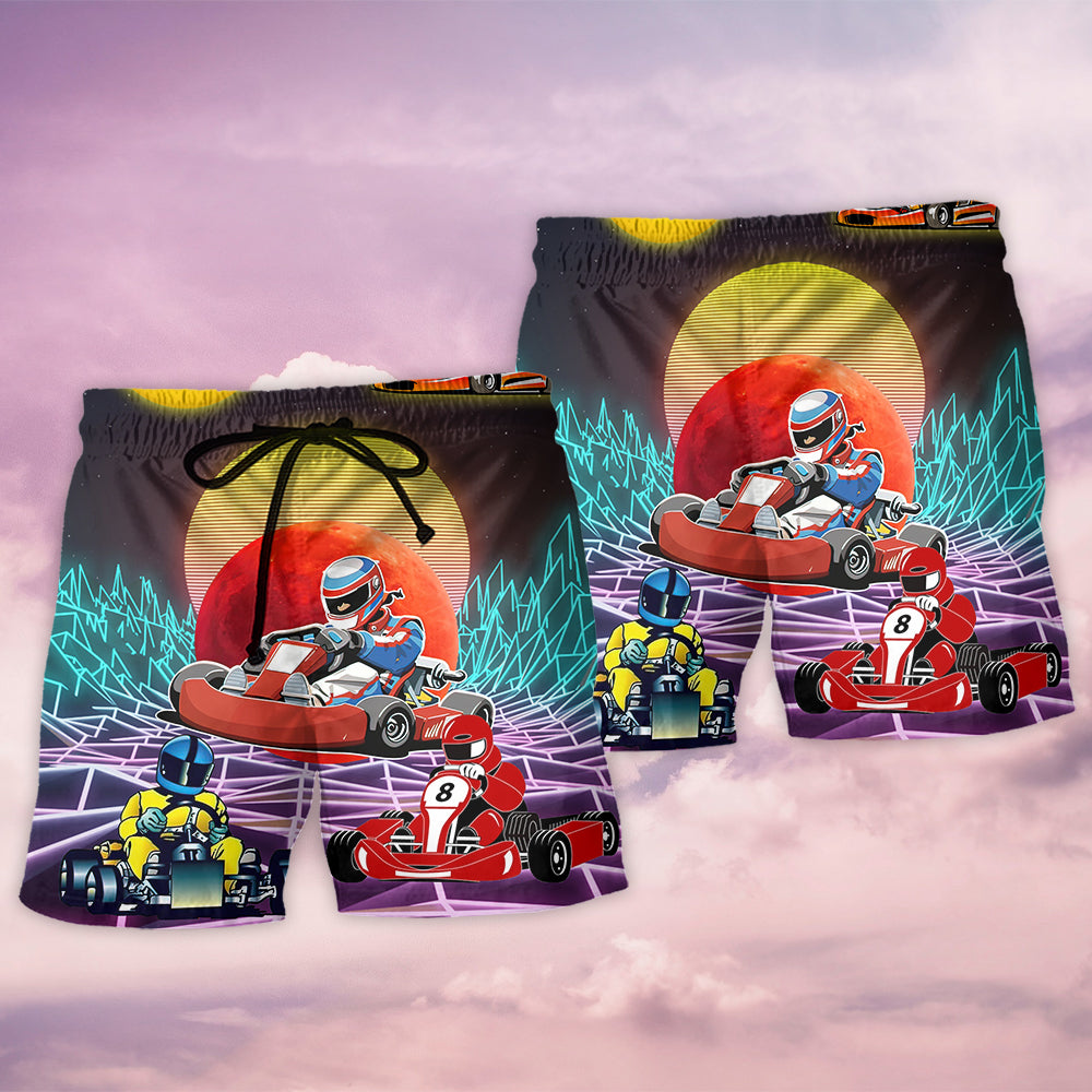 Kart Racing Universe Adventure Beach Shorts For Beach Trips And Relaxed Vacation Styling