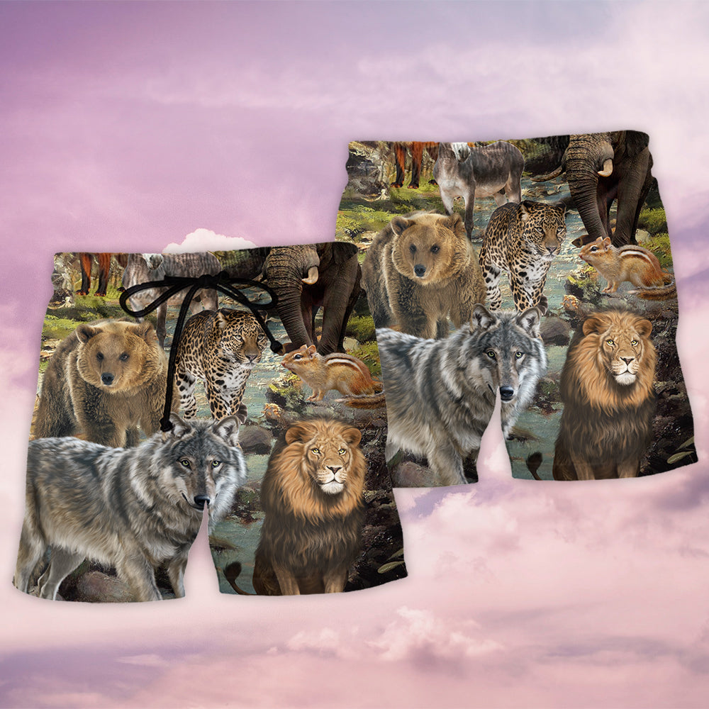 Animal Lover Beauty Of Animals Beach Shorts Pattern Detail For Relaxed Warm Weather Outfits