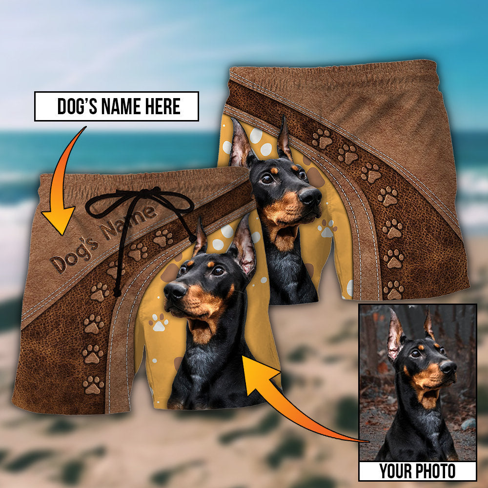 Dog Sweet Lover Personalized Photo Beach Shorts Pattern View For Resort Days And Outdoor Activities
