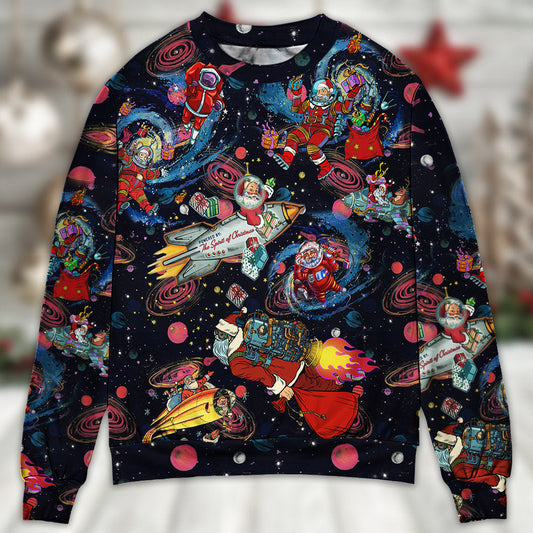 Christmas Santa In Outer Space Sweater For Winter Celebrations Family Events And Thoughtful Gifting