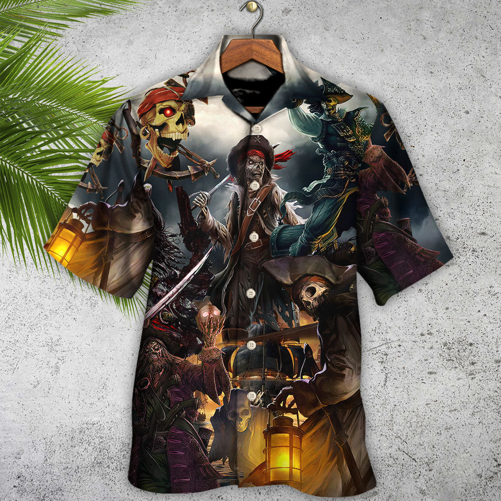 Fantasy Ghost Nautical Pirate Caribbean Hawaiian Shirt For Summer Vacation And Beach Travel