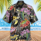 Floral Tropical Turtle Nature Hawaiian Shirt Pattern Detail For Summer Holidays And Outdoor Fun