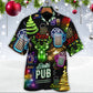 Neon Beer Christmas Drinking Hawaiian Shirt Design View For Casual Summer Styling