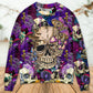 Bright Magic Mushroom Skull Sweater For Fantasy Fans Casual Outings And Weekend Adventures