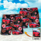 Car Floral Various Style Personalized Photo Beach Shorts Design View For Summer Events And Coastal Getaways