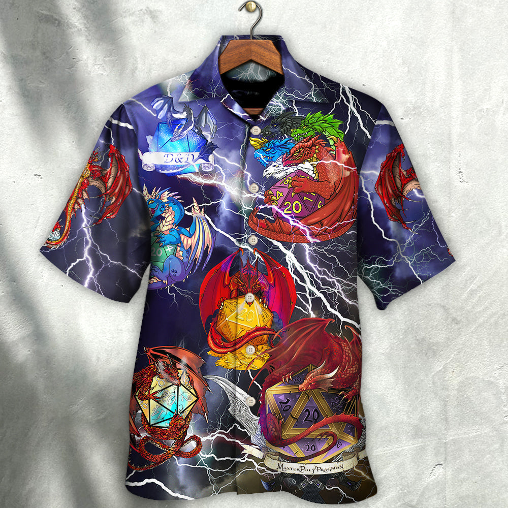 Dragon Fantasy Dice Thunder Hawaiian Shirt Artwork View For Weekend Travel And Beach Style