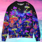 Hippie Mushroom Galaxy Neon Sweater For Colorful Outfits Weekend Events And Thoughtful Gift Giving