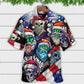 Skull Christmas US Flag Skeleton Hawaiian Shirt For Summer Vacation And Beach Travel