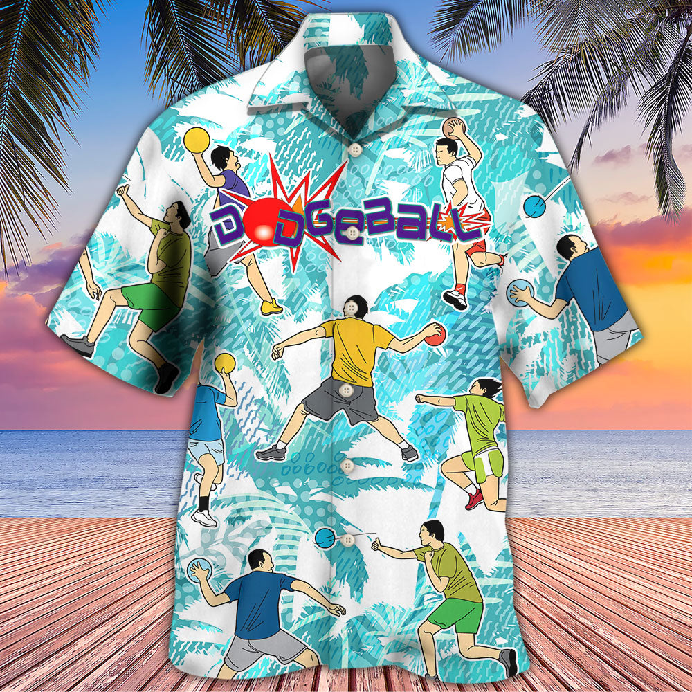 Tropical Dodgeball Ball Games Hawaiian Shirt Artwork View For Weekend Travel And Beach Style