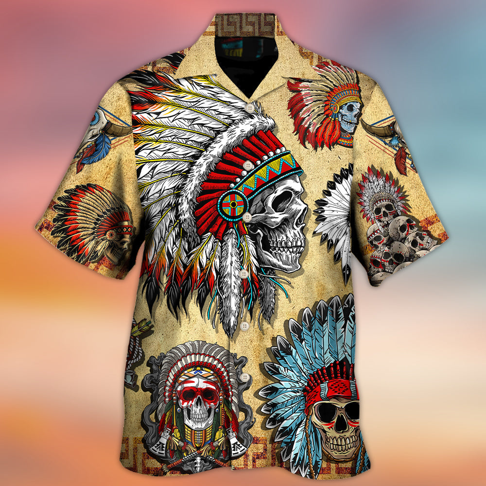 Bohemian Vintage Skull American Hawaiian Shirt For Warm Weather Adventures And Everyday Comfort