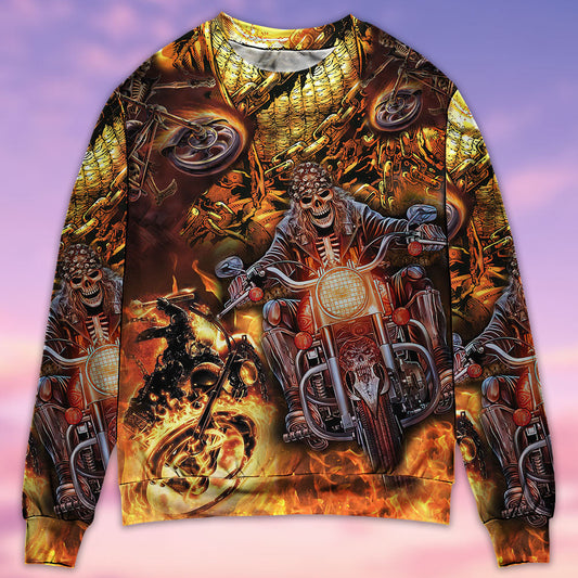 Skull Motorcycle Racing Fire Sweater For Alternative Outfits Seasonal Events And Everyday Comfort