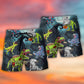 Zombie Saurus Halloween Beach Shorts Pattern Detail For Coastal Leisure And Comfortable Resort Style