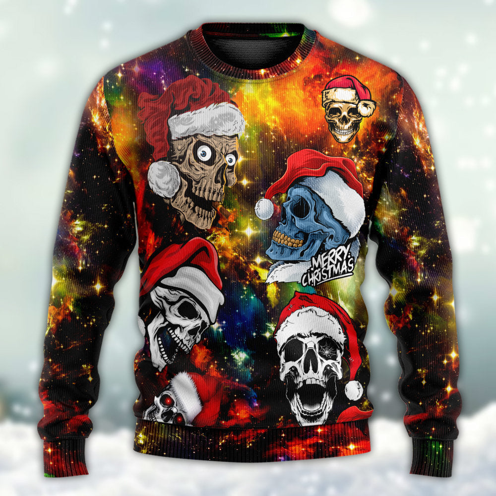 Skull Christmas Funny Sweater For Festive Parties Family Photos And Comfortable Seasonal Wear