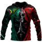 Mexican Aztec Skull Hoodie For Alternative Fashion Events And Relaxed Everyday Wear