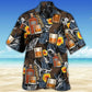 Tropical Wine Bourbon Butterflies Hawaiian Shirt Front Pattern View For Thoughtful Gifting