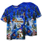 Playful Snowman Friends Christmas Short Sleeve Pajamas Set For Christmas Sleepwear And Family Lounging