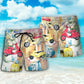 Scooter Floral Watercolor Beach Shorts Pattern Detail For Cruise Vacations And Lightweight Summer Style