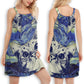 Cat Joyful Spirit Cute V-Neck Sleeveless Cami Dress For Vacations And Playful Everyday Style
