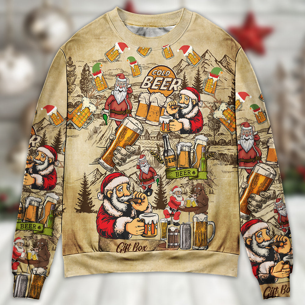 Christmas Merry Xmas Beer Theme Sweater For Festive Events Weekend Outings And Comfortable Winter Style