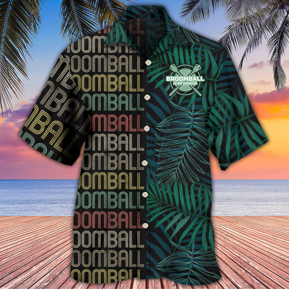 Tropical Broomball Leaf Hawaiian Shirt For Poolside Relaxation And Sunny Getaways