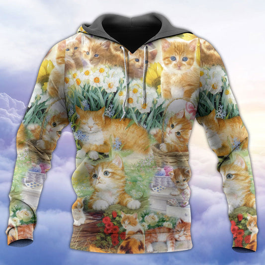 Cat Lover Artistic Hoodie For Animal Enthusiasts Outdoor Activities And Daily Wear