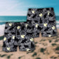 Halloween Black Cat Pattern Hawaiian Print Beach Shorts For Distinctive Warm Weather Style