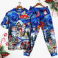 Festive Gnome Friends Christmas Short Sleeve Pajamas Set For Christmas Mornings And Relaxed Lounging
