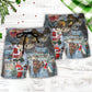 Christmas Santa Beach Shorts Pattern Detail For Vacation Style And Easy Warm Weather Wear