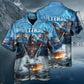 Patriotic Veteran Ocean Fierce Hawaiian Shirt For Vacation Days And Relaxed Coastal Outings