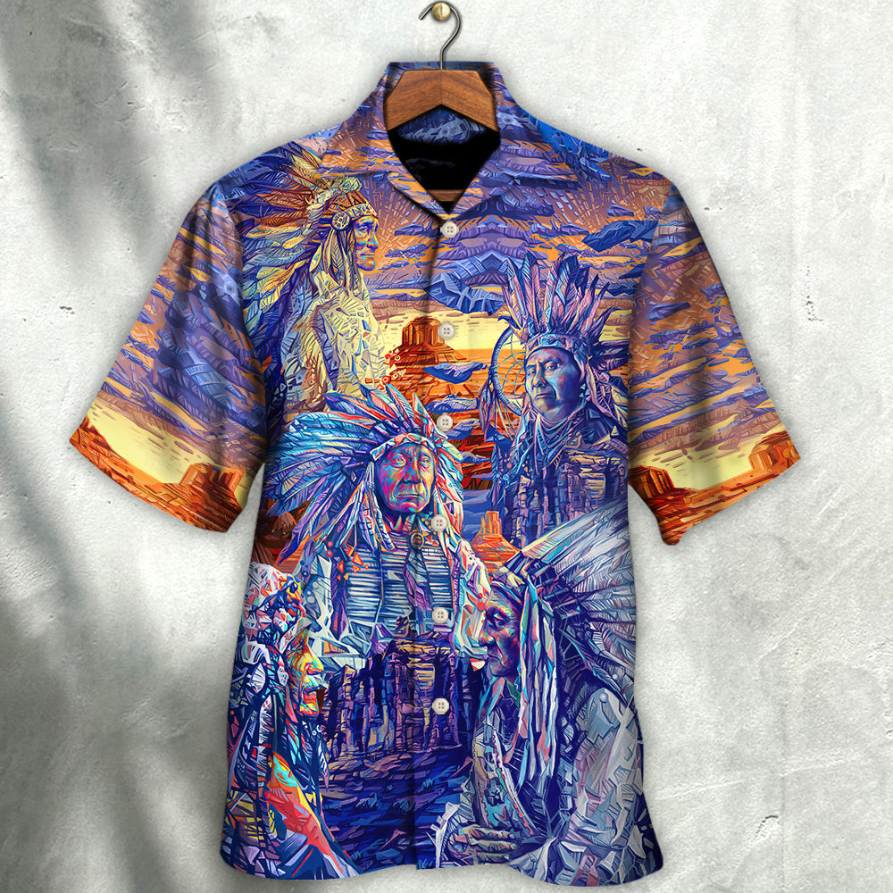 Bohemian American Chief Respect Nature Hawaiian Shirt Design View For Casual Summer Styling