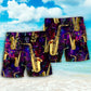 Neon Saxophone Music Beach Shorts Pattern Detail For Coastal Travel And Comfortable Resort Style