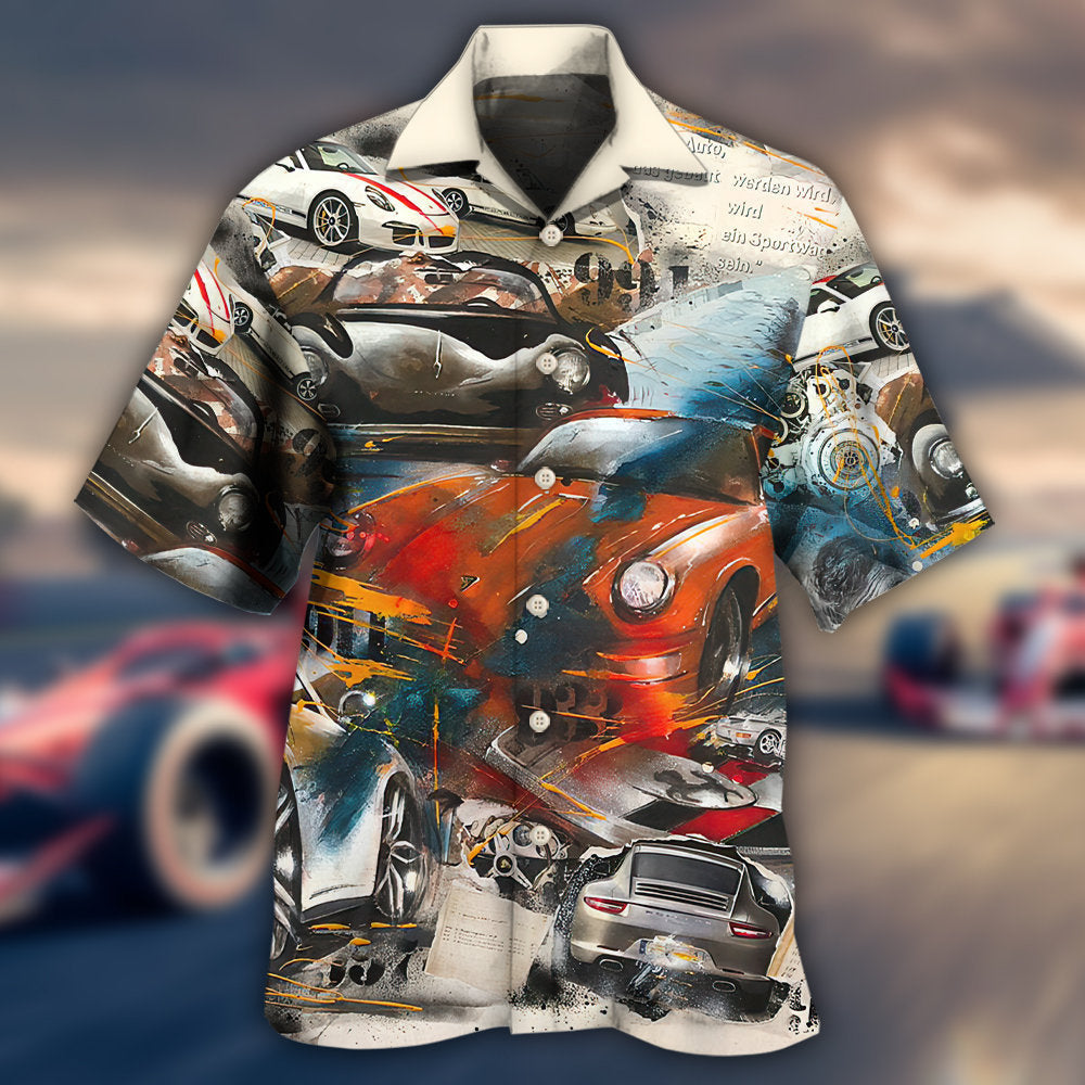 Car Racing Speed Hawaiian Shirt Relaxed Style View For Beach Days