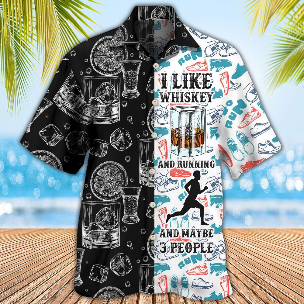 Wine Whiskey Running Hawaiian Shirt For Resort Getaways And Comfortable Summer Activities