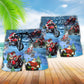 Christmas Driving With Santa Beach Shorts For Festive Vacation And Holiday Travel