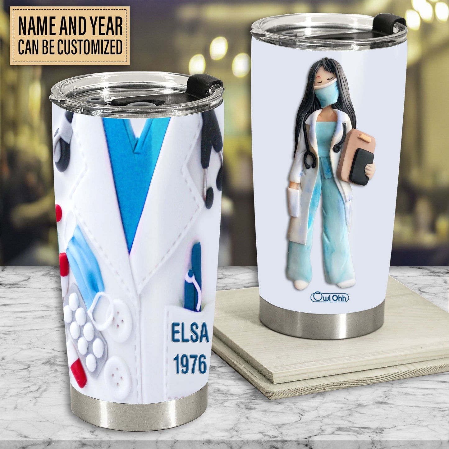 Nurse Fighting Clay Personalized 20 Oz Tumbler For Coffee Travel And Daily Drinks